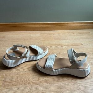 Dolce Vita White Woven Platform Sandals